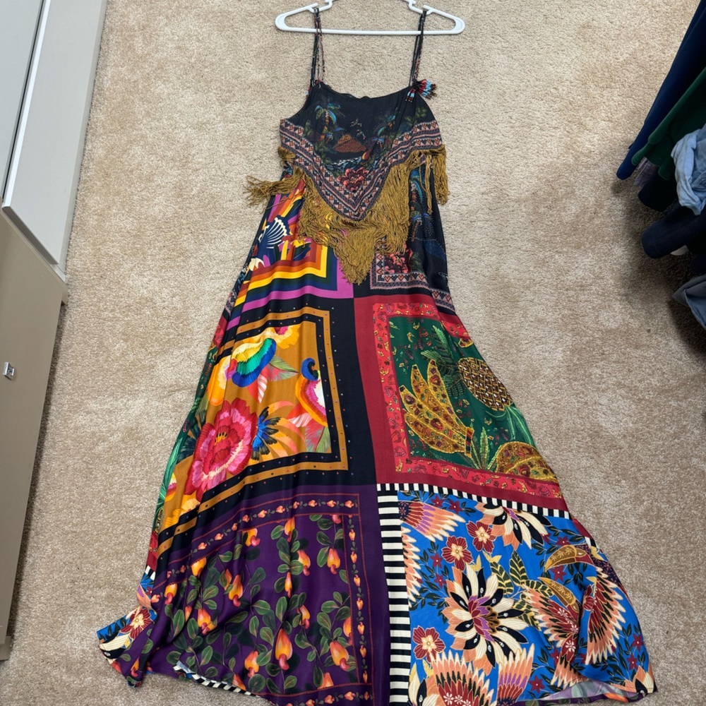 Farm rio flowy dress with tropical pattern